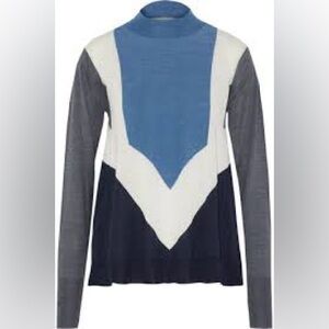 STELLA MCCARTNEY COLOR-BLOCK WOOL AND SILK-BLEND SWEATER LADIES 40T S $599